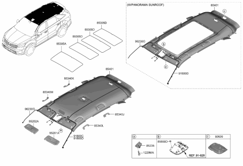 2021 Kia Sorento WIRING ASSY-ROOF Diagram for 91801R5110