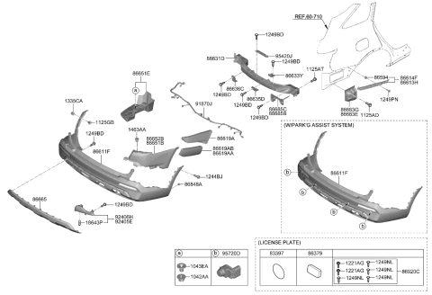 2022 Kia Sorento Rear Bumper Diagram 1