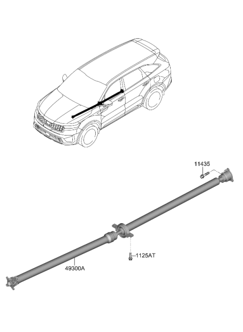 2022 Kia Sorento Shaft Assembly-PROPELLER Diagram for 49300P2000