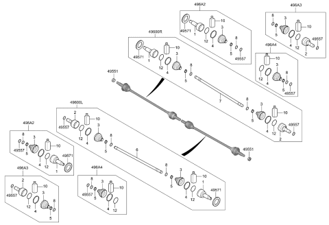 2022 Kia Sorento Drive Shaft (Rear) Diagram