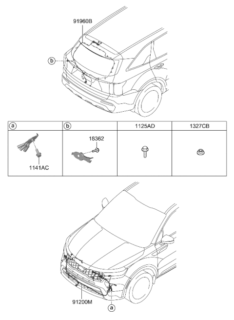 2023 Kia Sorento Wiring Assembly-Tail GAT Diagram for 91650R5020