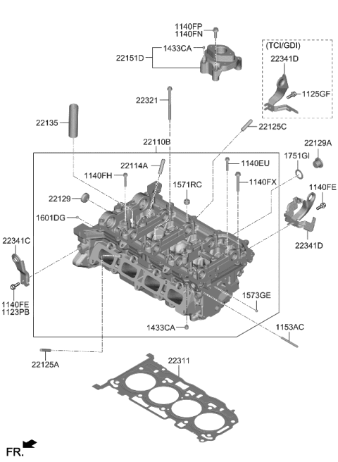 2021 Kia Sorento Head Sub Assembly-CYLIND Diagram for 342L52SK00