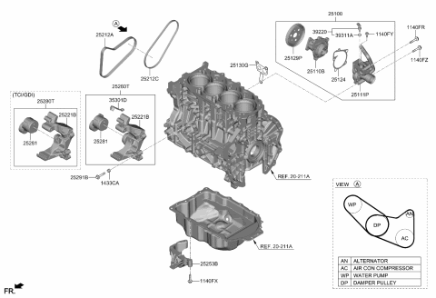 2023 Kia Sorento RIBBED Belt-V Diagram for 252122S000