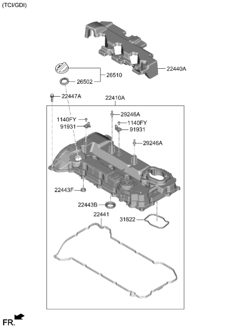 2022 Kia Sorento Rocker Cover Diagram 3