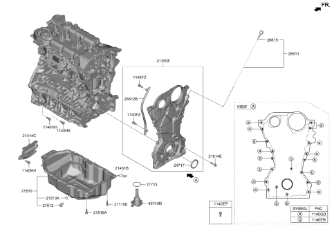 2021 Kia Sorento Pan Assembly-Engine Oil Diagram for 215102S100