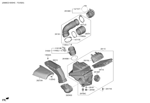 2022 Kia Sorento Hose-Air Intake (B) Diagram for 28139P2600