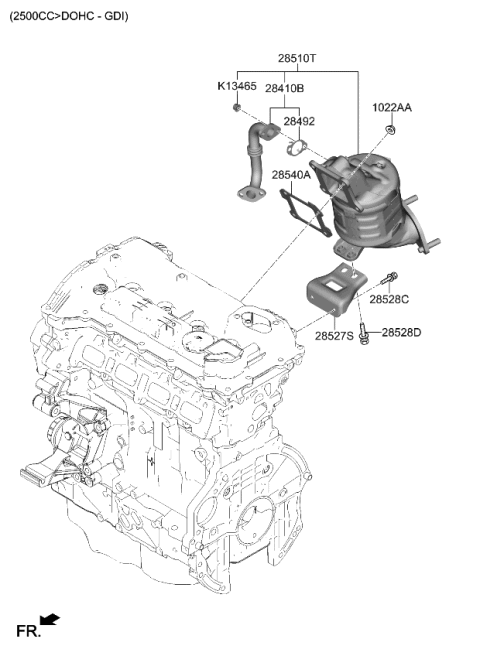2022 Kia Sorento Pipe Assembly-EGR, A Diagram for 284102S010