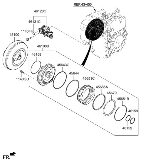 2021 Kia Sorento Oil Pump & Torque Converter-Auto Diagram