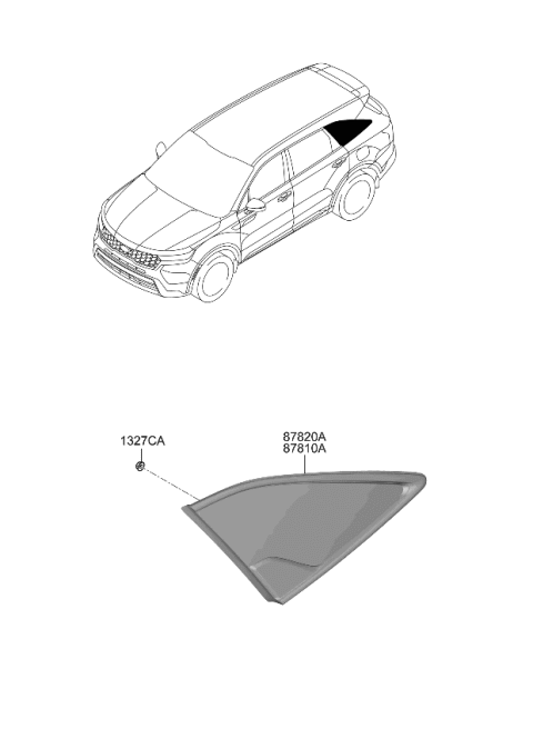 2021 Kia Sorento Glass & MOULDING Ass Diagram for 87810R5000