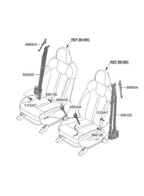 2021 Kia Sorento Belt-Front Seat Diagram