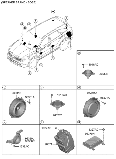 2021 Kia Sorento Speaker Diagram 2