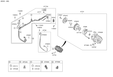 2022 Kia Sorento Air Condition System-Cooler Line Diagram 1