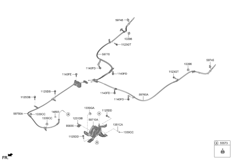 2022 Kia Sorento Cable Assembly-PARKNG Br Diagram for 59750P2500