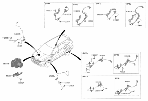 2021 Kia Sorento Sensor Assembly-Wheel Sp Diagram for 58940P2100