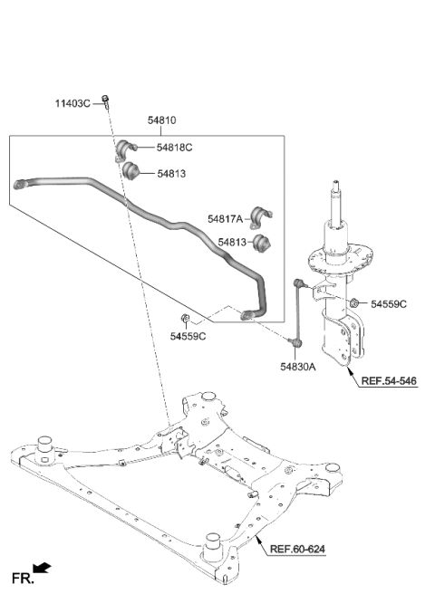 2023 Kia Sorento Bar Assembly-Fr STABILIZ Diagram for 54810R5500