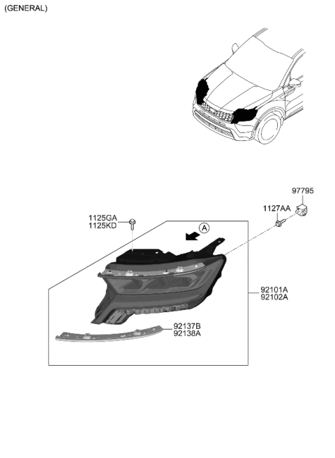 2021 Kia Sorento Head Lamp Diagram 2