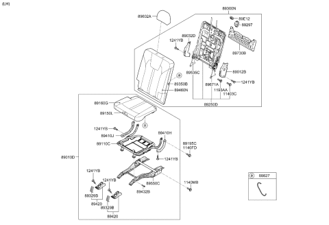 2021 Kia Sorento Pad Assembly-3RD Cushion Diagram for 89A15R5700