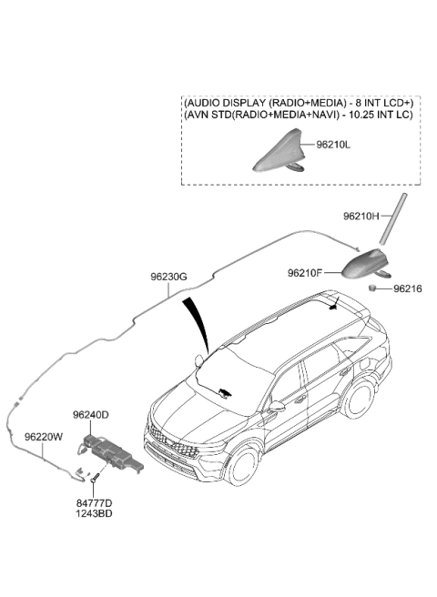 2023 Kia Sorento Feeder Cable-Antenna Diagram for 96220R5600