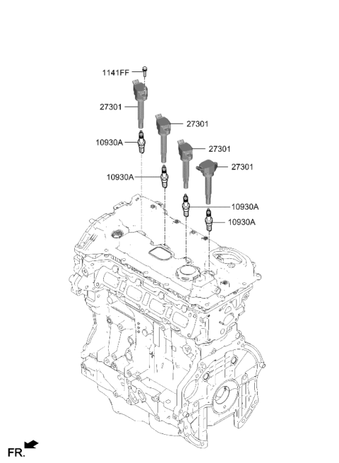2021 Kia Sorento Ignition Coil Assembly Diagram for 273002T000
