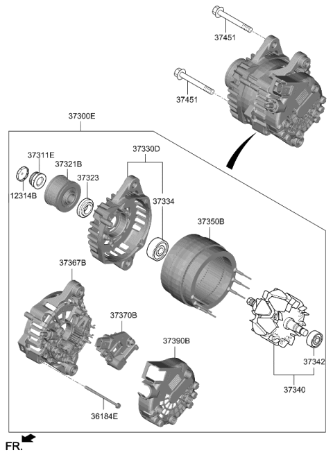 2022 Kia Sorento Rotor Assembly-Generator Diagram for 373402S200