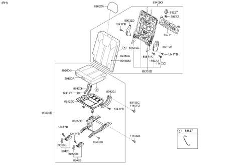 2023 Kia Sorento Cushion Assembly-3RD Sea Diagram for 89A20R5720MSQ