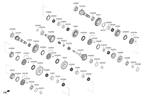 2021 Kia Sorento GEAR ASSY-5TH SPEED Diagram for 432502N010