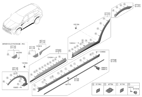 2023 Kia Sorento Body Side Moulding Diagram 1