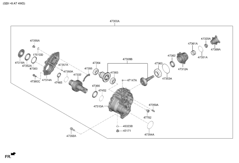 2022 Kia Sorento Bearing Diagram for 473662N000