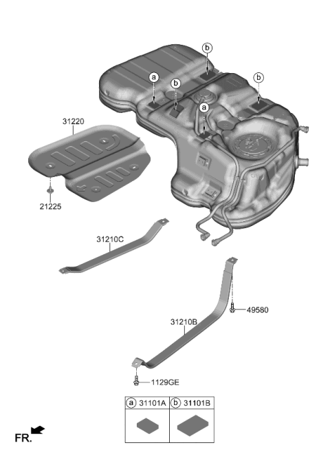 2023 Kia Sorento Band Assembly-Fuel Tank Diagram for 31210R5000