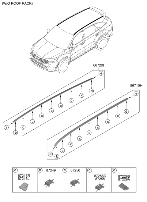 2022 Kia Sorento Roof Garnish & Rear Spoiler Diagram 4