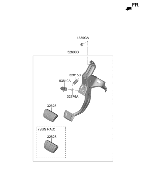 2022 Kia Sorento Brake & Clutch Pedal Diagram