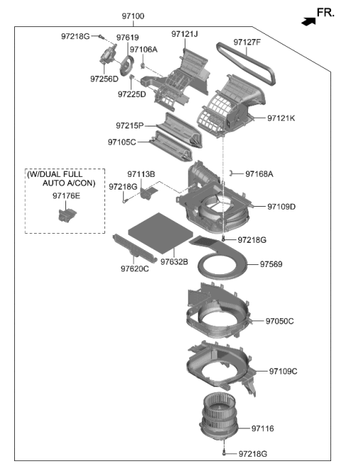 2022 Kia Sorento CASE-BLOWER,LWR Diagram for 97112R5000