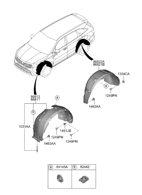 2023 Kia Sorento Wheel Guard Diagram