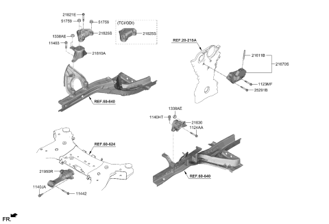 2022 Kia Sorento Bracket-Engine Mtg S Diagram for 21825P2300