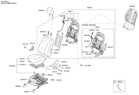 2023 Kia Sorento Lever-Recliner,LH Diagram for 88016R5000WK