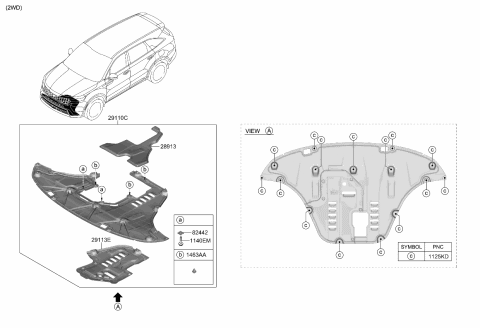 2023 Kia Sorento Panel Assembly-Under COV Diagram for 29110R5000