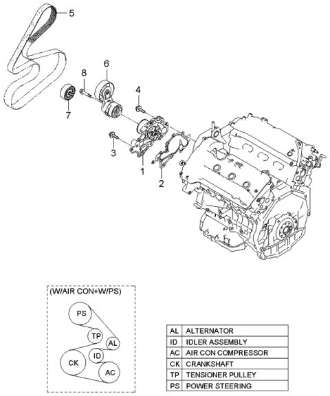 2006 Kia Optima Pump Assembly-Water Diagram for 251003E000