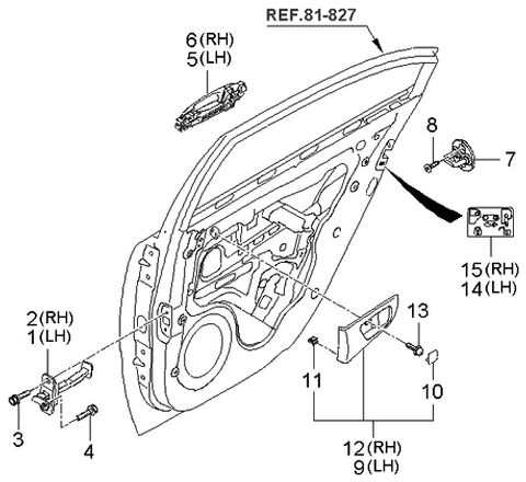 2006 Kia Optima Locking System-Rear Door Diagram