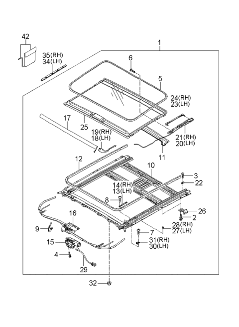 2006 Kia Optima Sunroof Diagram 1