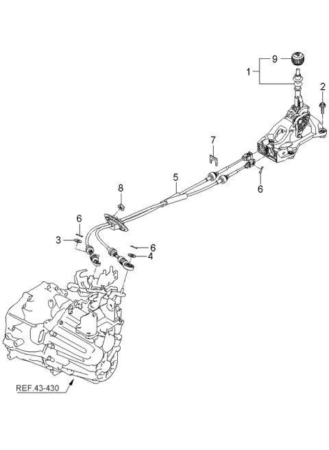 2006 Kia Optima Shift Lever Control Diagram 1