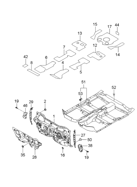 2006 Kia Optima Pad-ANTIVIBRATION Rear Diagram for 841612G000