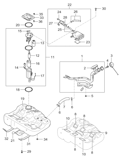 2006 Kia Optima Tank-Fuel Diagram 1