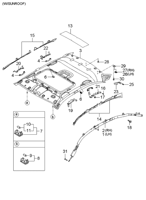 2006 Kia Optima Headlining Diagram 2