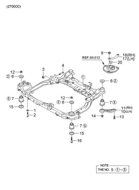 2006 Kia Optima Crossmember-Front Diagram 1