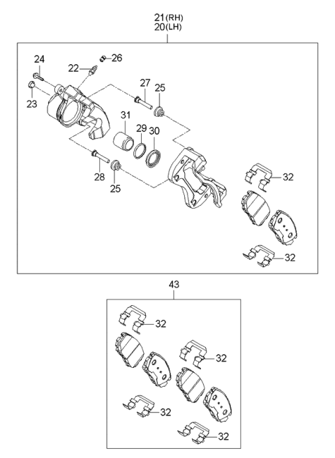 2006 Kia Optima Rear Wheel Hub & Wheel Brake Diagram 2