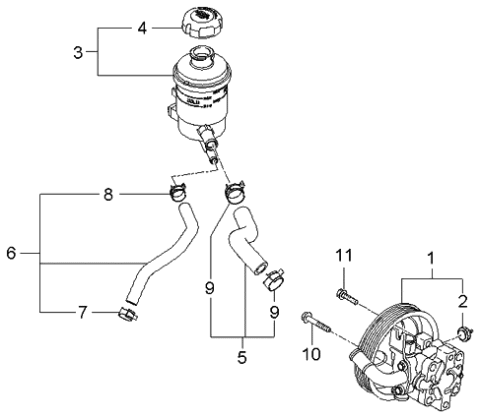 2006 Kia Optima Power Steering Oil Pump Diagram 1