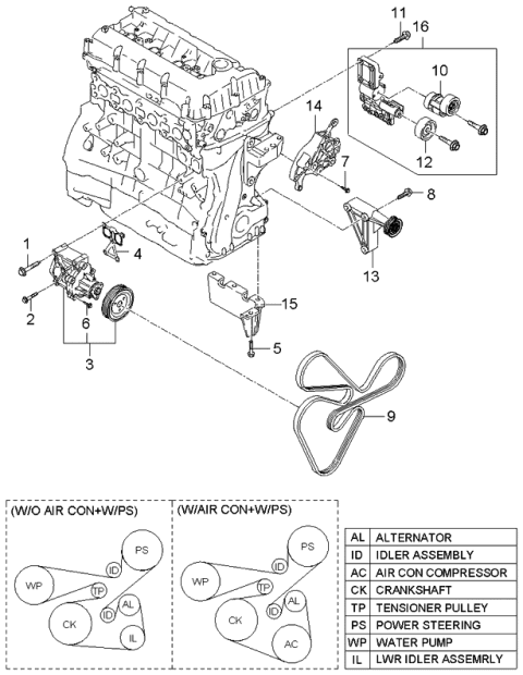 2006 Kia Optima Water Pump Diagram 1