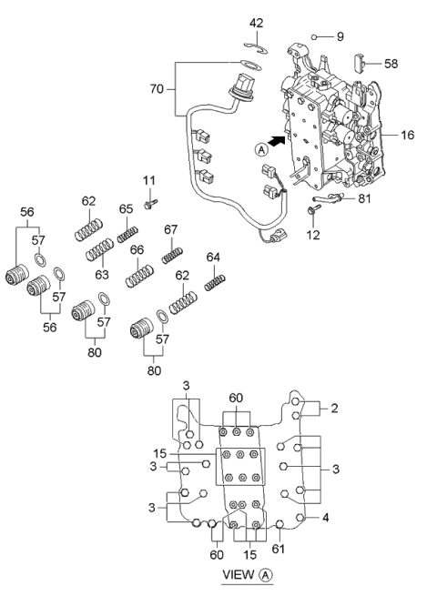 2006 Kia Optima Transaxle Valve Body Diagram 2