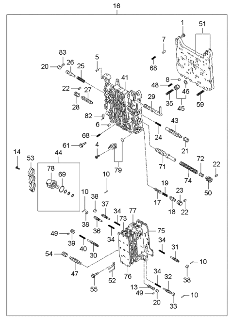 2006 Kia Optima Transaxle Valve Body Diagram 4