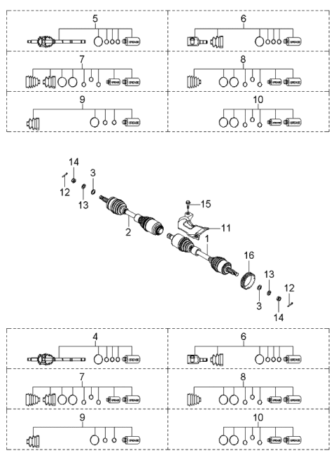 2006 Kia Optima Joint Assembly-Cv RH Diagram for 495002G300